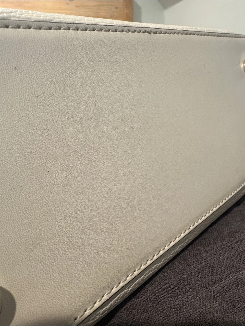 Michael Kors Pebbled Leather Crossbody Satchel in White